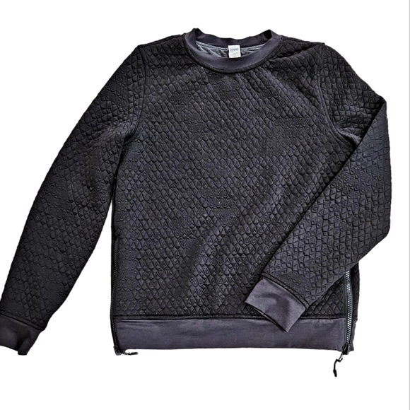 IVIVVA LULULEMON WHEREVER YOU GO QUILTED REVERSIBLE BLACK CREW SWEATSHIRT sz 14 - Picture 1 of 12